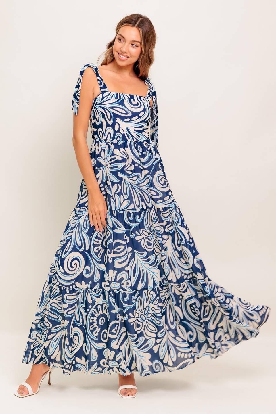 blue island maxi dress Island Serenade Navy Woven Maxi Dress