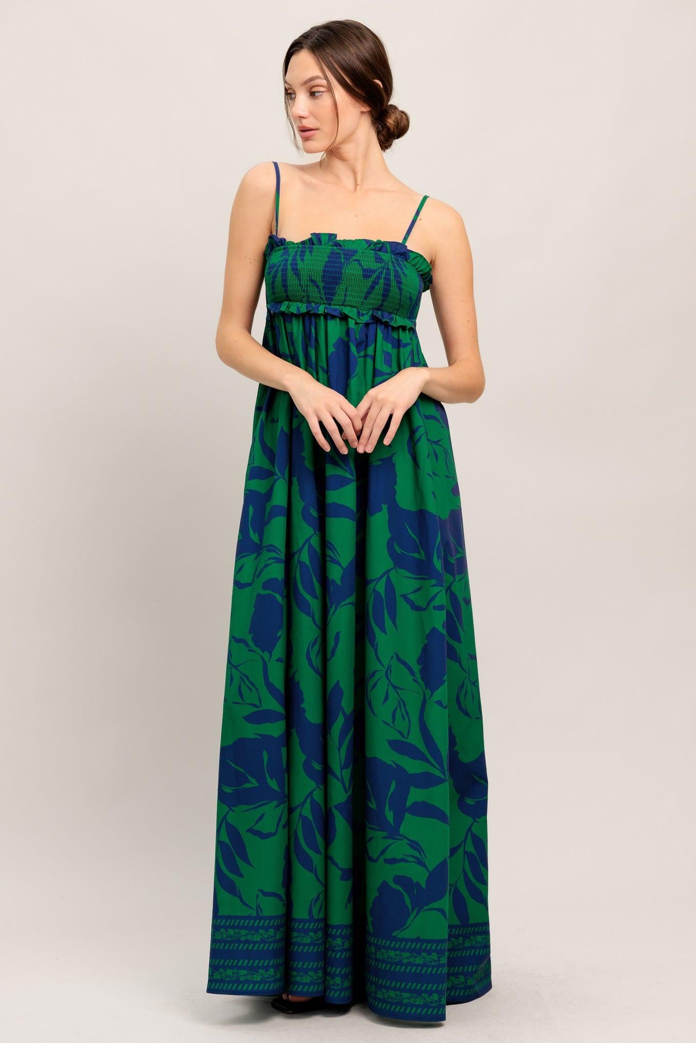 GARDEN PATH WOVEN MAXI DRESS.