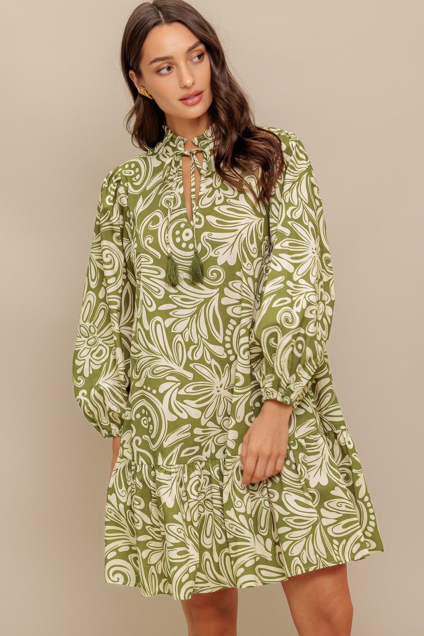 FLORENCE FLAIR WOVEN MINI DRESS.