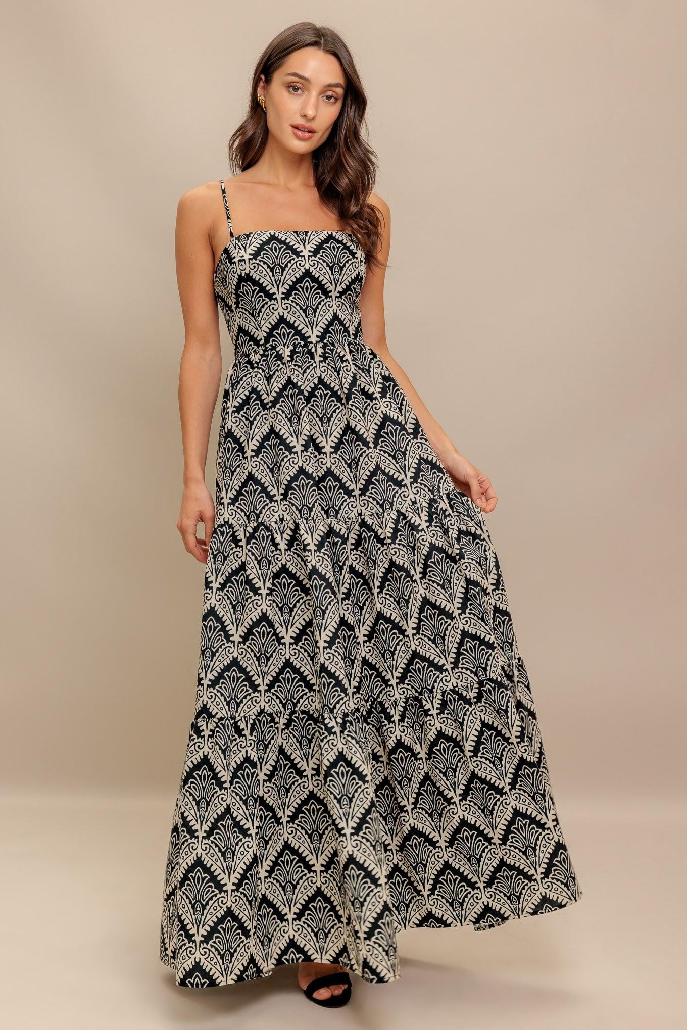 HAZELWOOD GARDEN WOVEN MAXI DRESS.