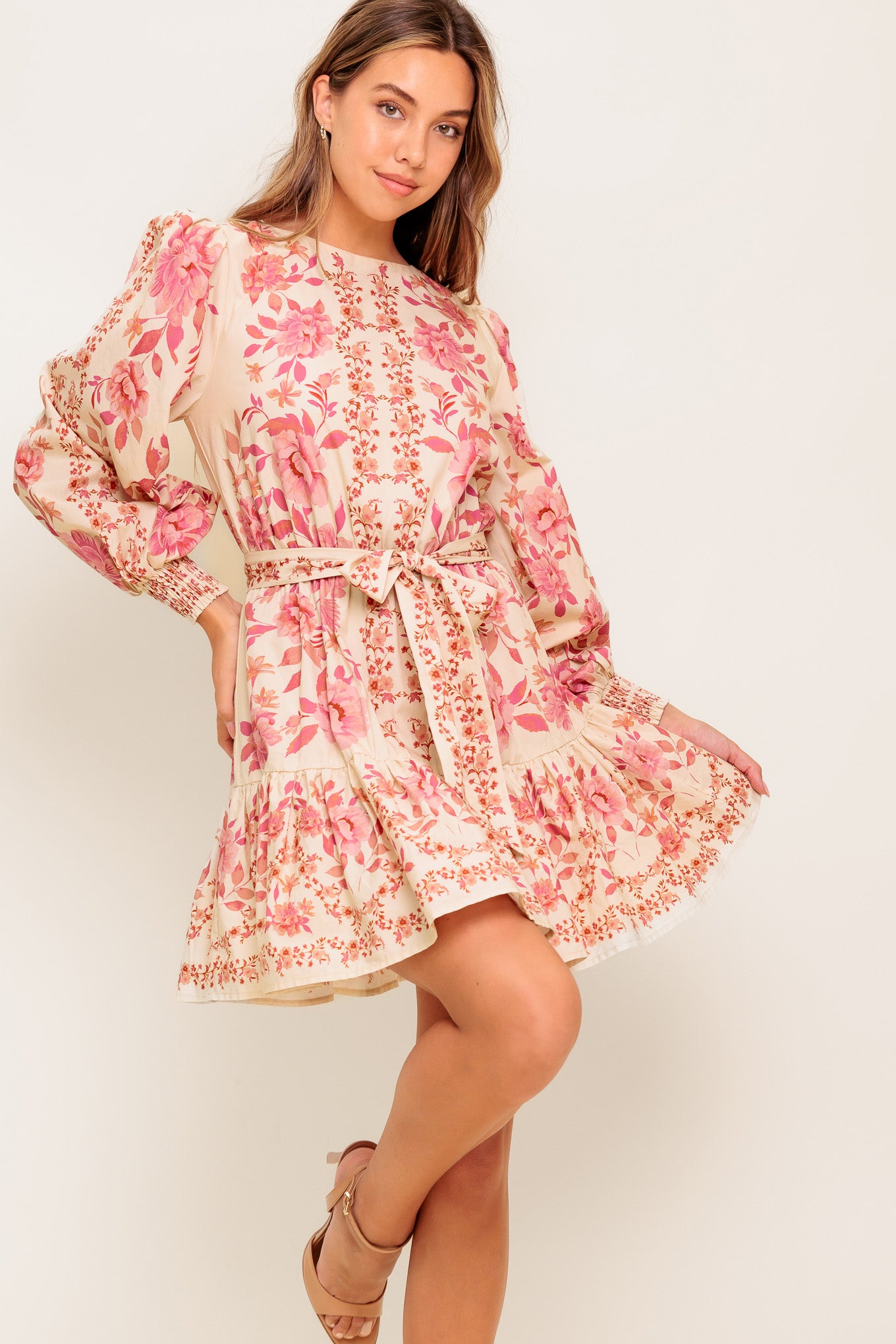 WILDFLOWER WHIMSY WOVEN MINI DRESS