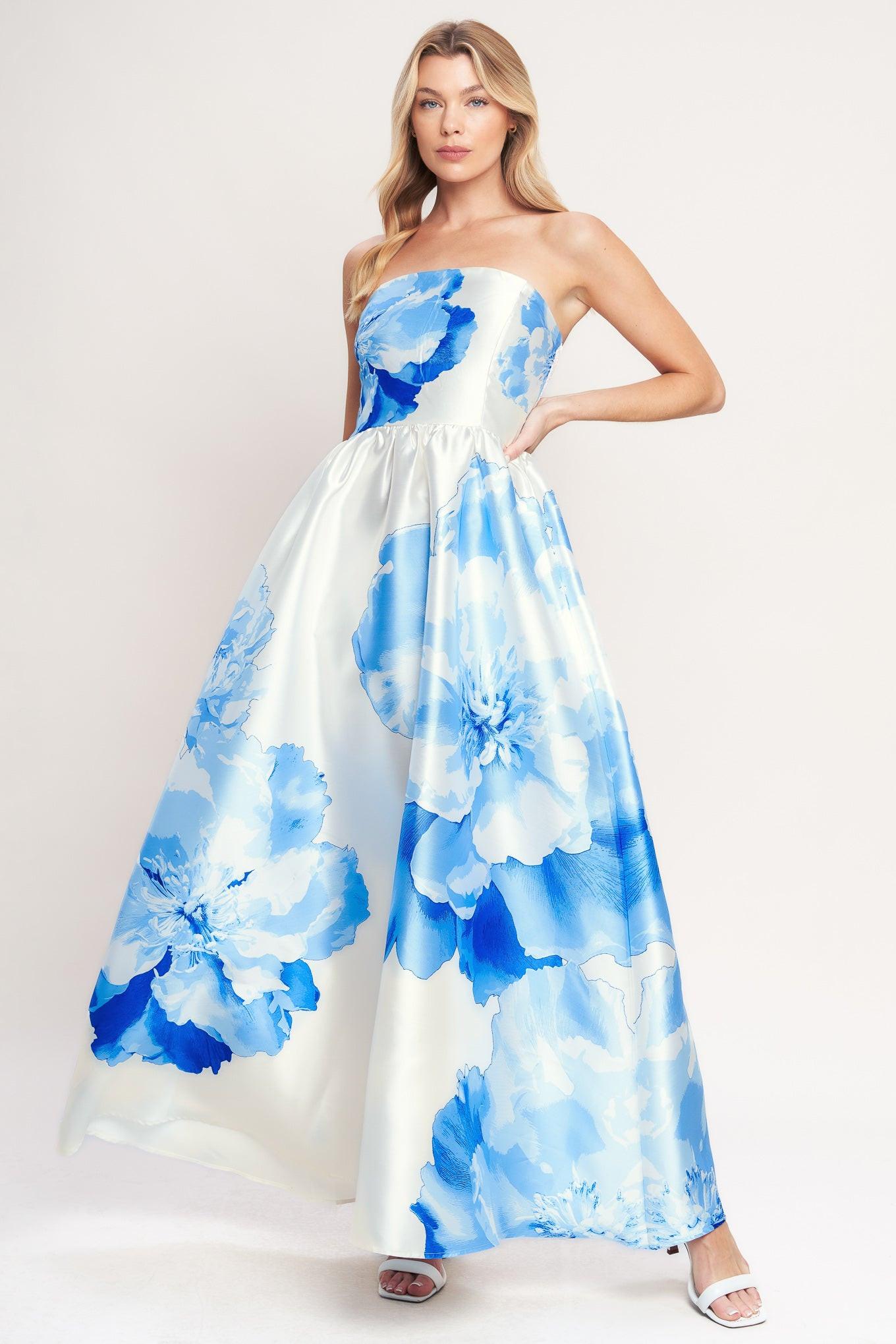 LUXE PEONY WOVEN MAXI DRESS - Flying Tomato - DRESSES - Flying Tomato