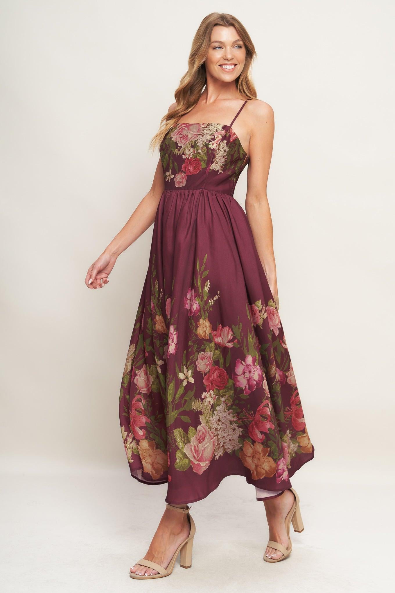 SECRET GARDEN ROMANCE WOVEN ANKLE DRESS.