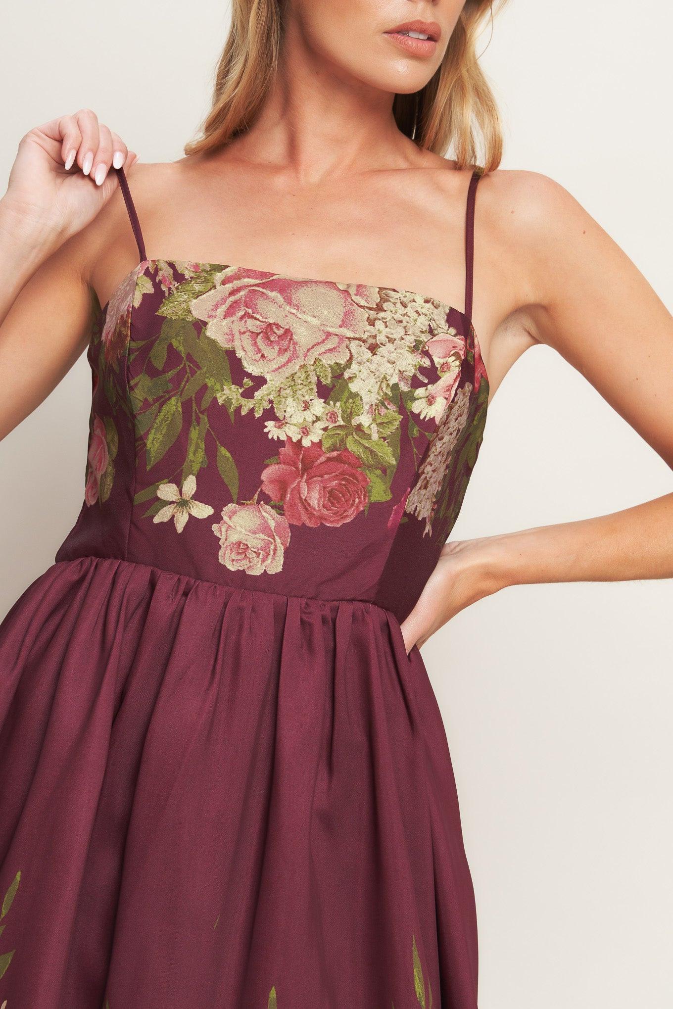 SECRET GARDEN ROMANCE WOVEN ANKLE DRESS.