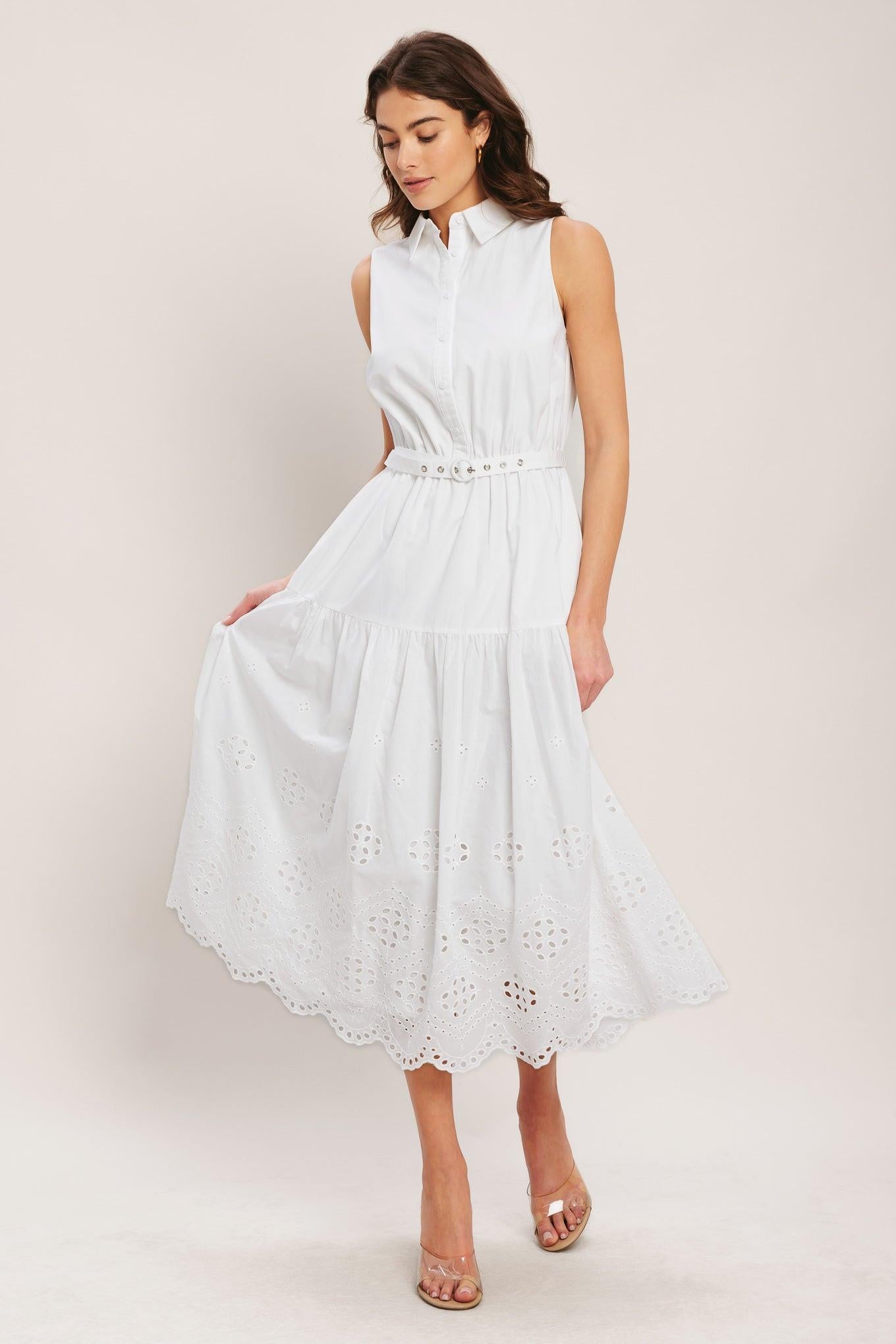HAMPTONS SUMMER WOVEN MIDI DRESS.