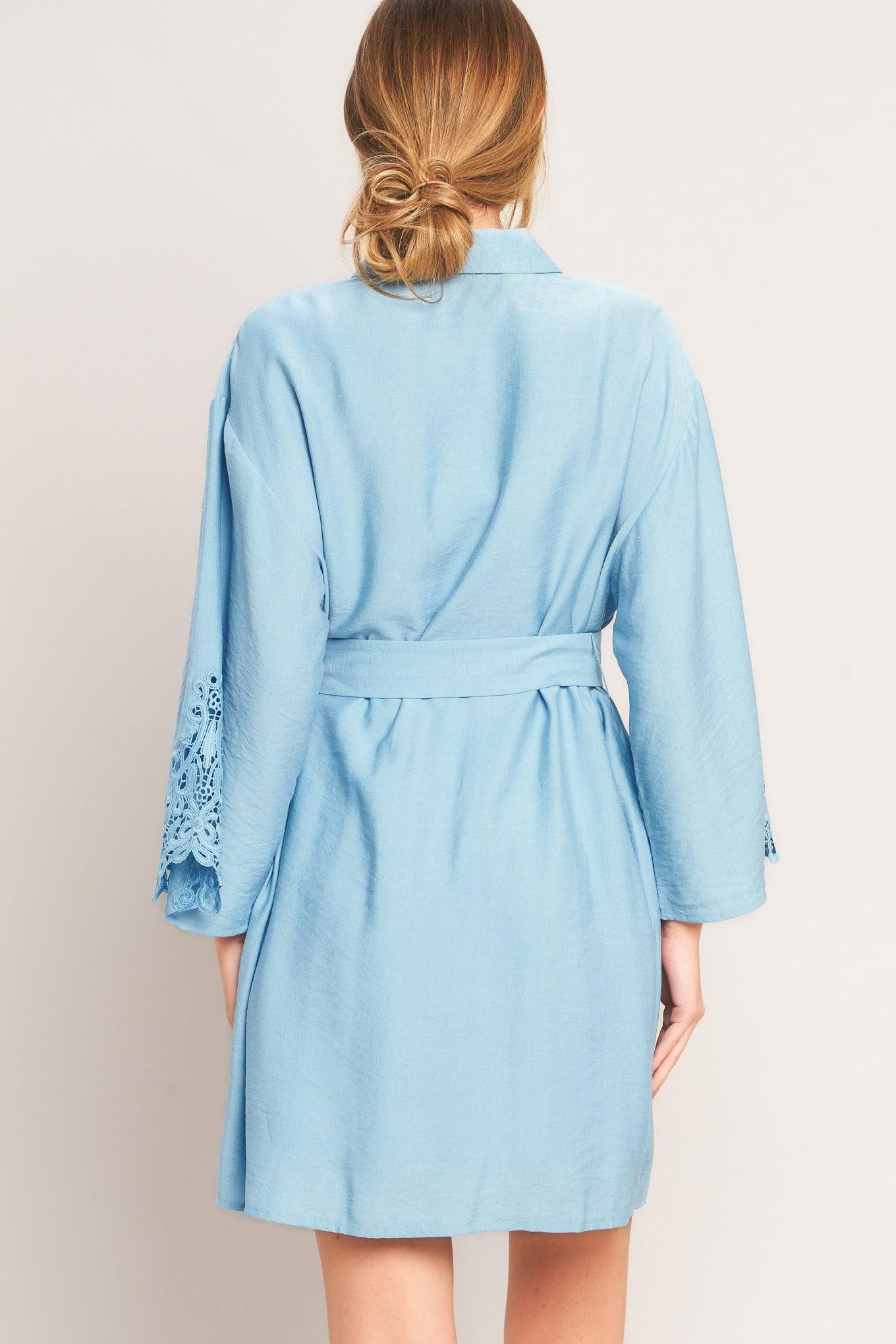 AZURE COAST WOVEN MINI DRESS.