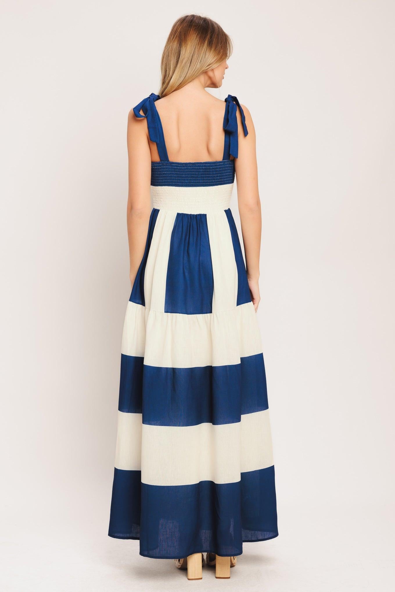 A printed woven maxi dress featuring straight neckline, shoulder ties, smocked bodice and tiered skirt
Details:
Self: 100% Polyester
Lining: 100% Polyester
Size & Fit
-Model is 5`8" And Wearing Size Small
-Measurements Taken From Size Small
-Approx. Length: 59"