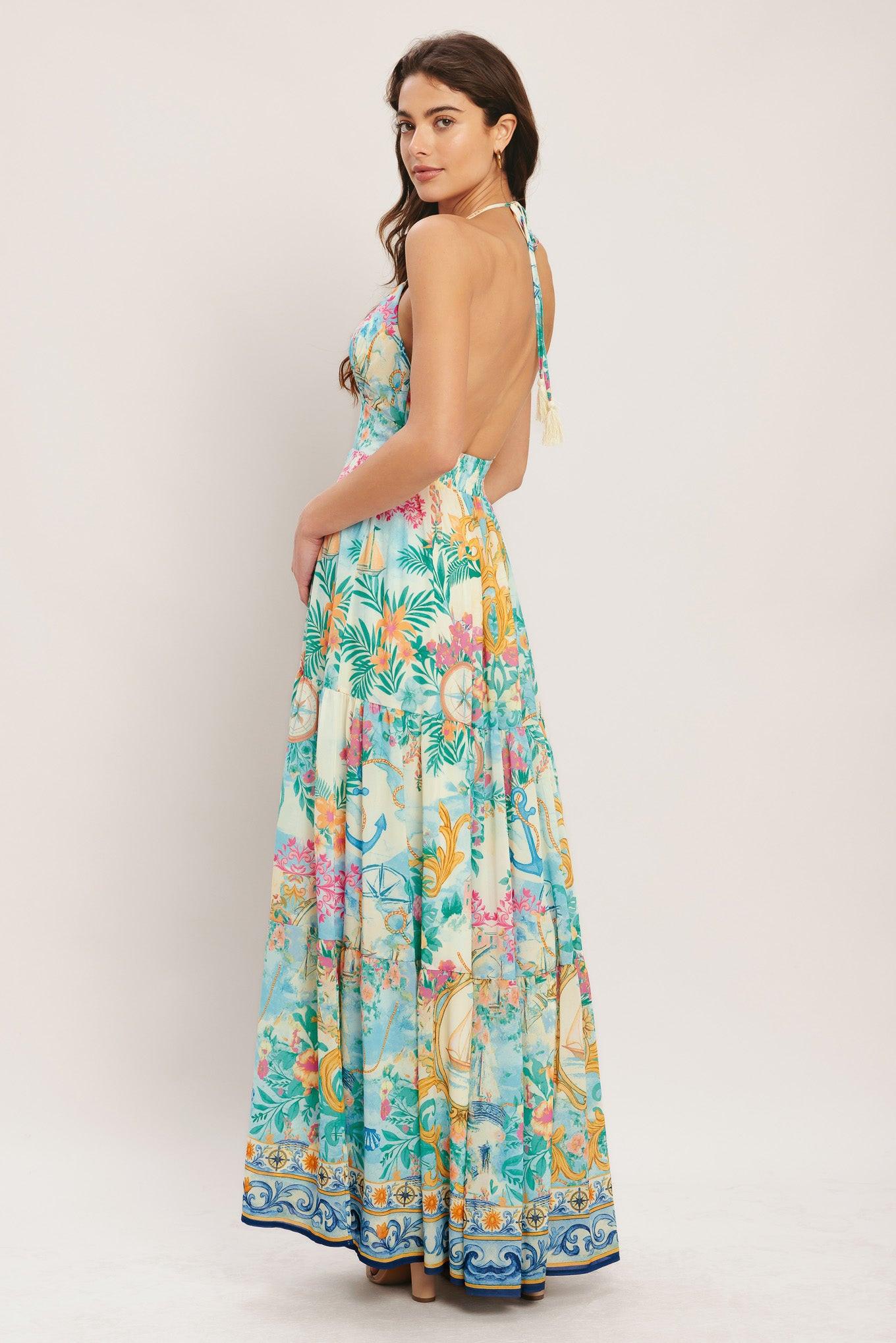 CAPRI SAIL AWAY WOVEN MAXI DRESS.
