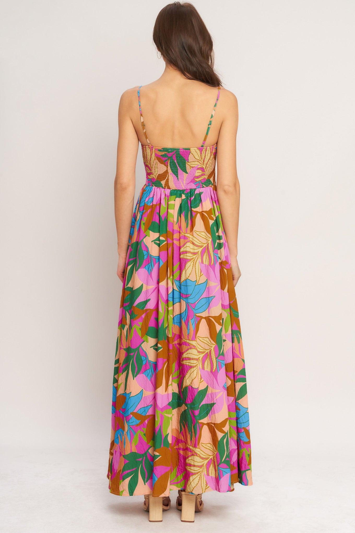 TROPIC FIESTA WOVEN MAXI DRESS.