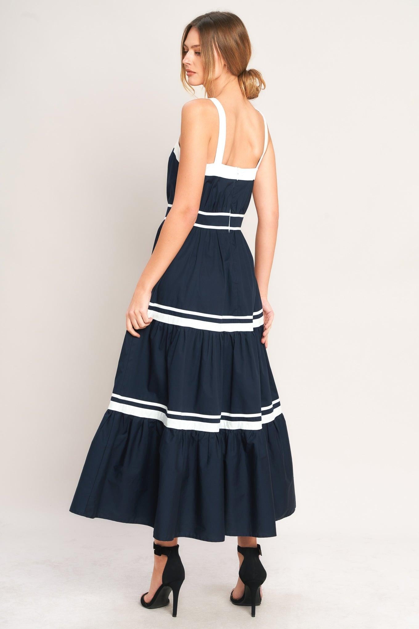 PETAL KISS WOVEN MIDI DRESS.