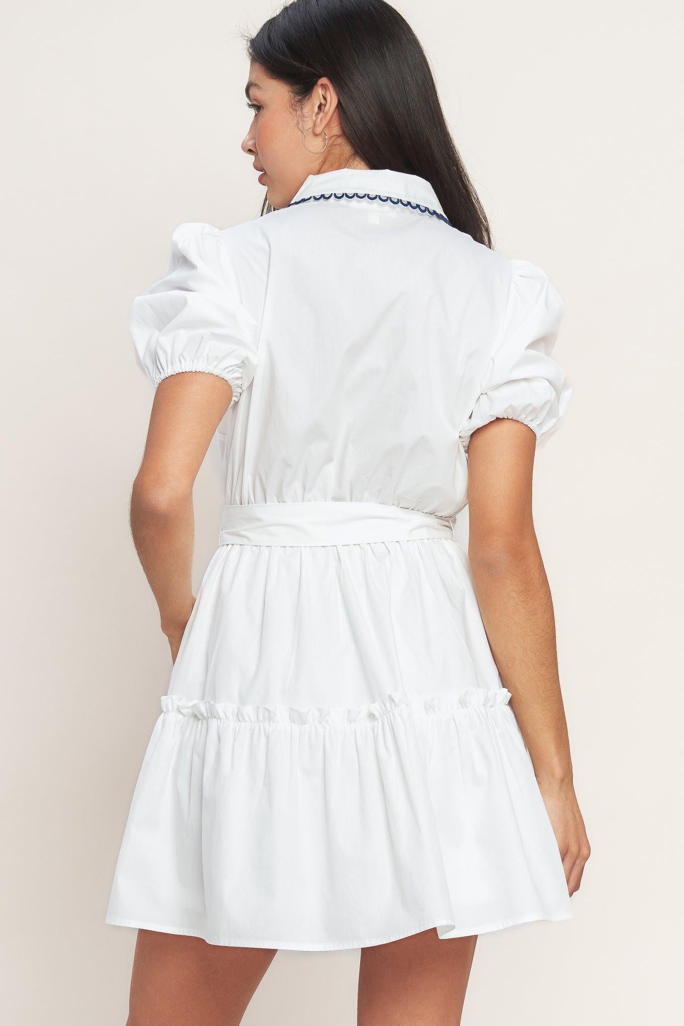 A LITTLE BIT LOVELY WOVEN MINI DRESS.