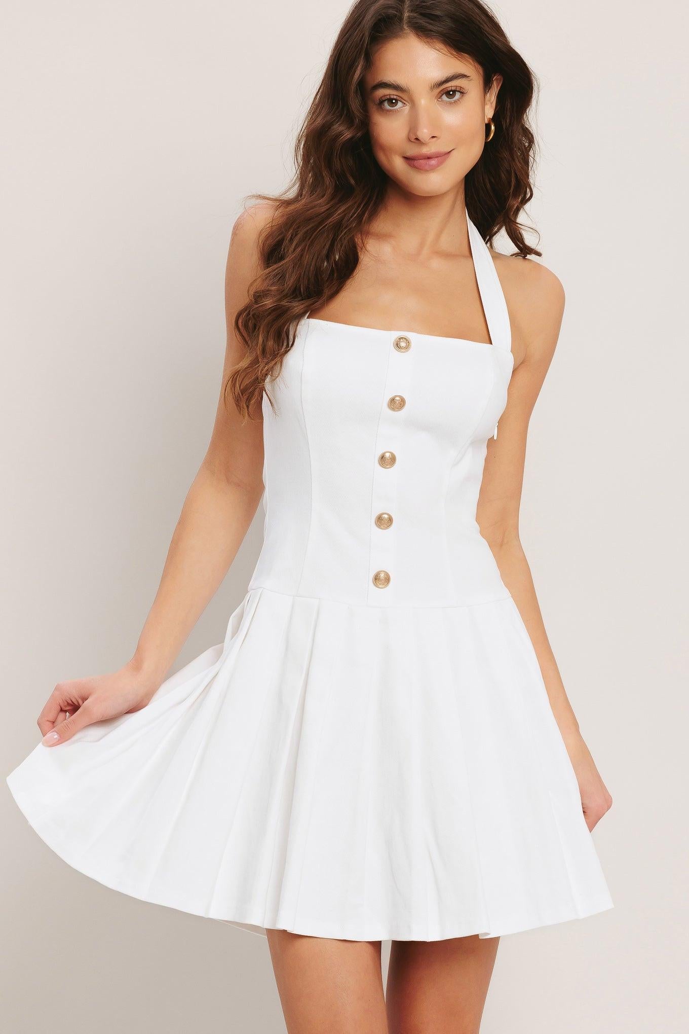SUMMER CLUBHOUSE WOVEN MINI DRESS.