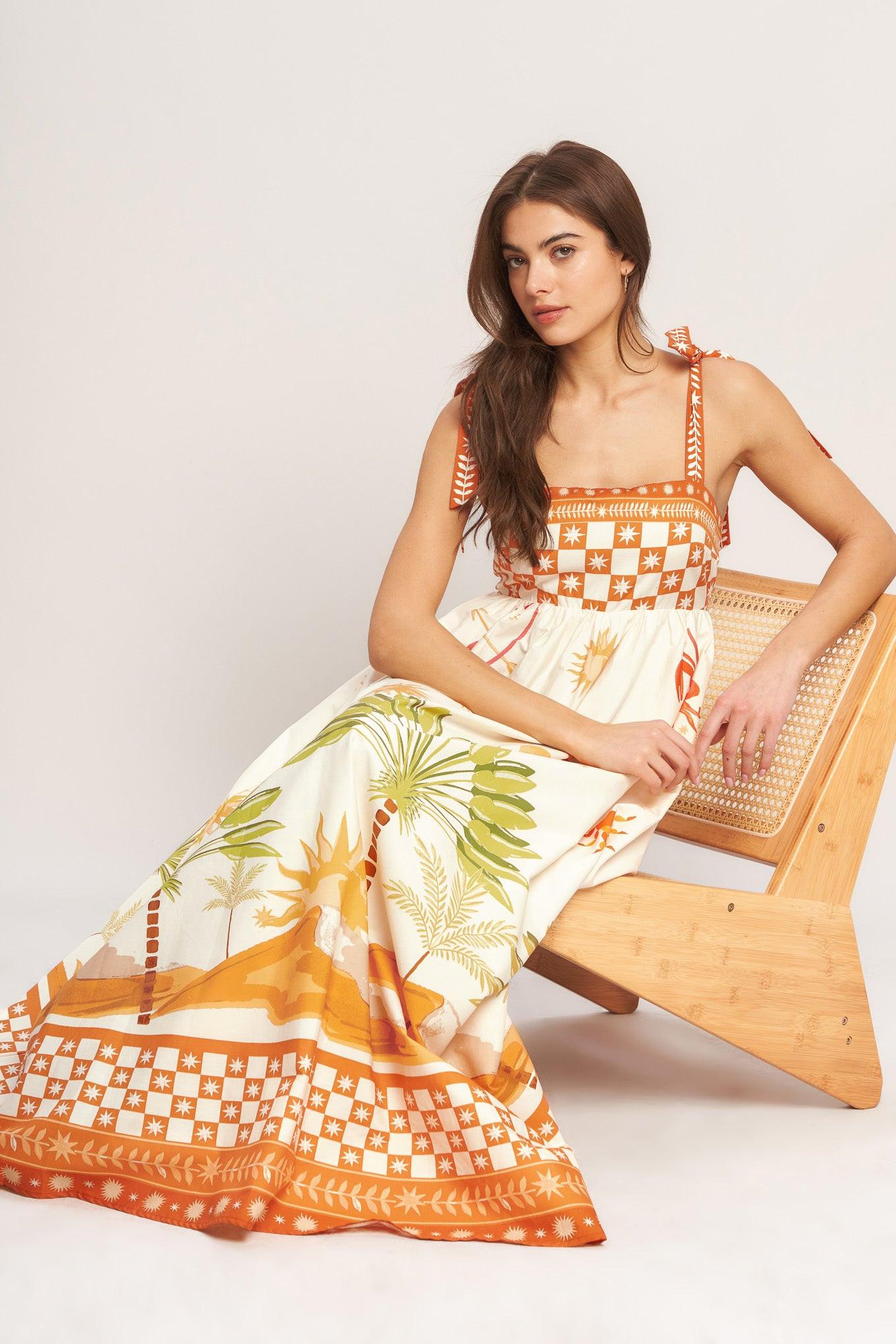 PALM COAST DREAM WOVEN MAXI DRESS.
