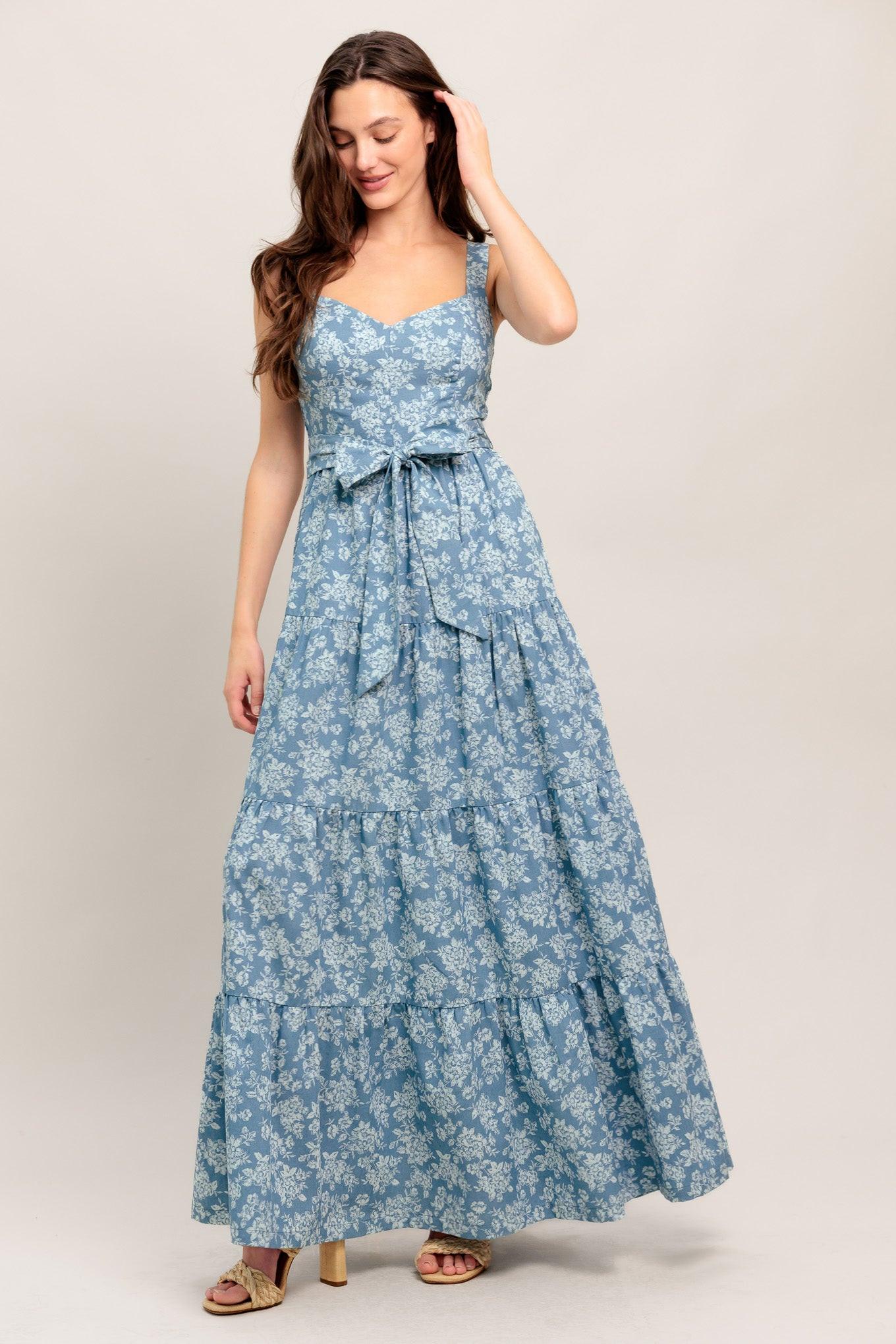 MODERN PRAIRIE BLOOM WOVEN MAXI DRESS.