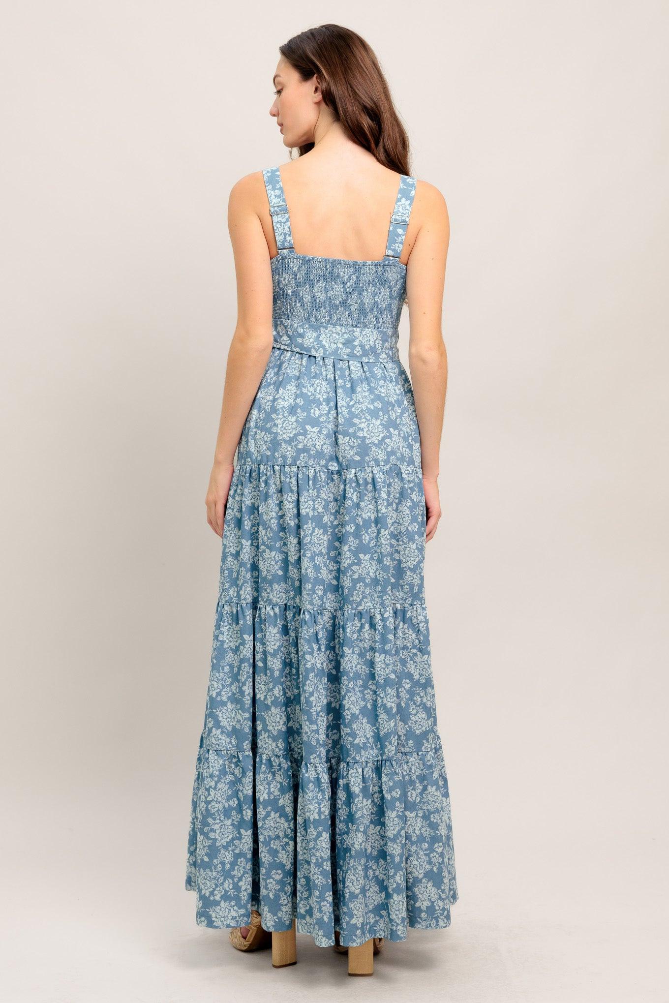 MODERN PRAIRIE BLOOM WOVEN MAXI DRESS.