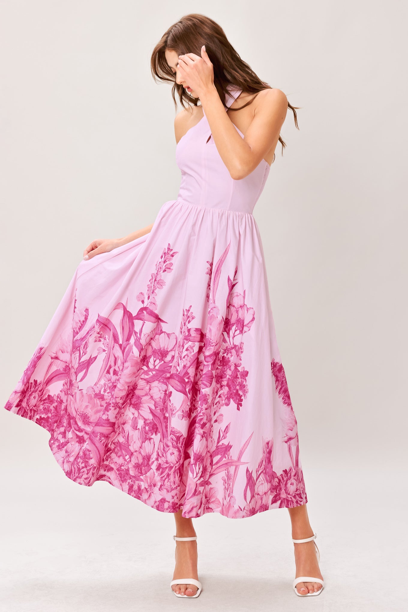 ROSELIGHT DREAM WOVEN MIDI DRESS.