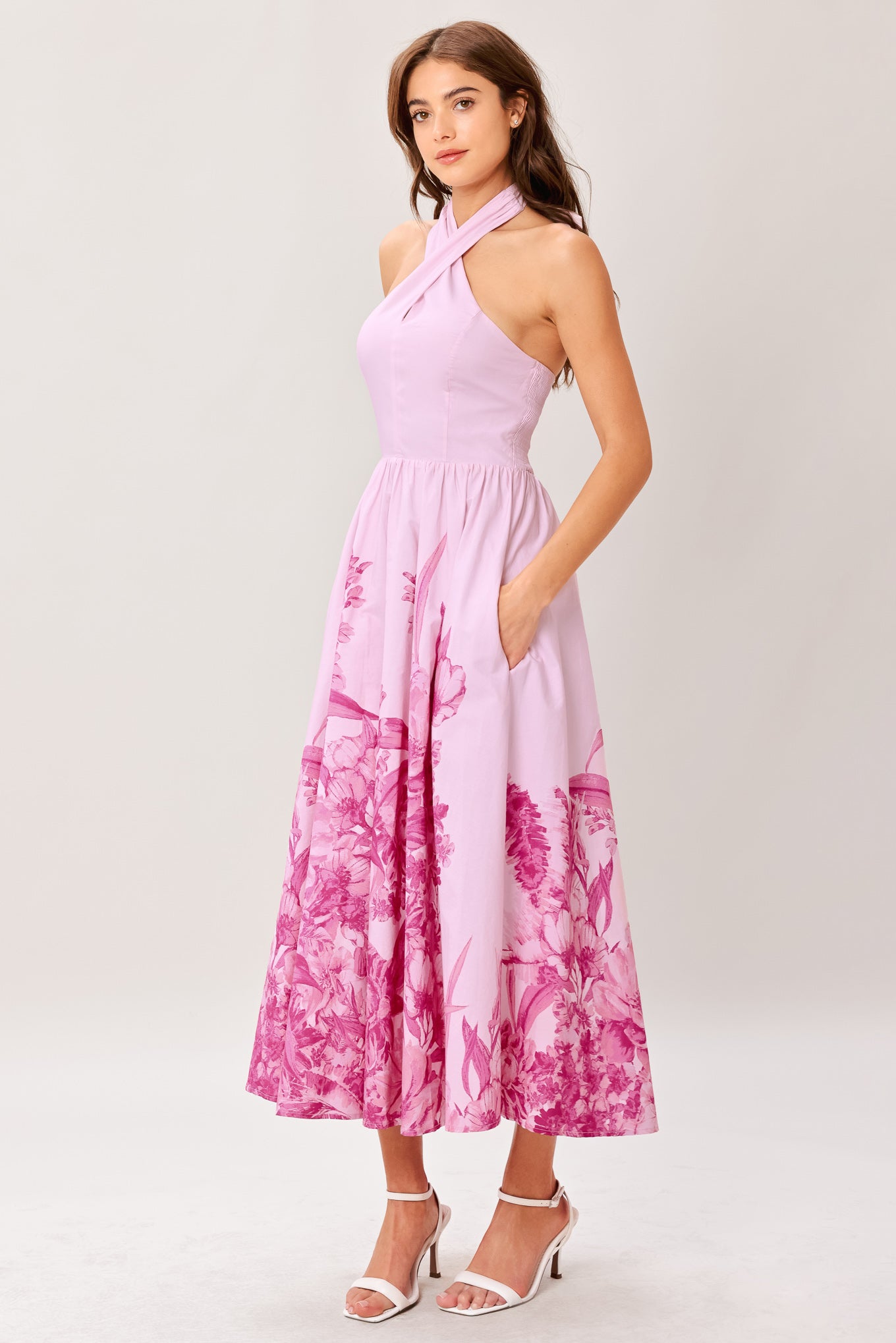 ROSELIGHT DREAM WOVEN MIDI DRESS.