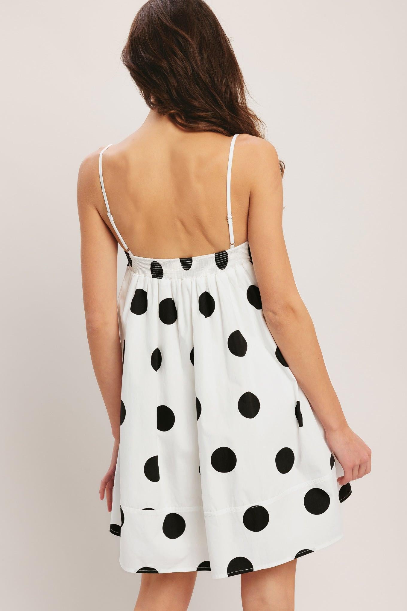 RUNWAY POLKA WOVEN MINI DRESS.