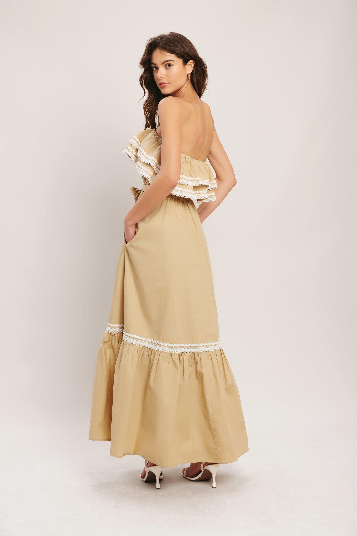 GOLDEN DUNE WOVEN ANKLE DRESS.