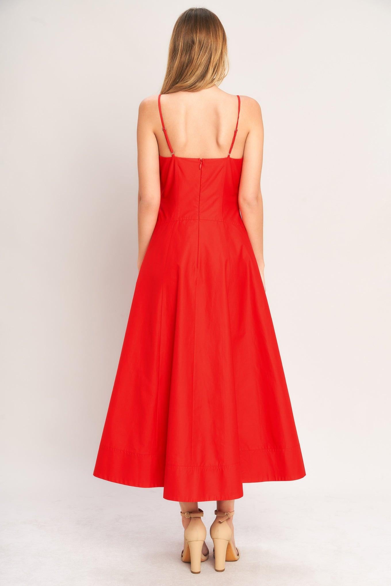SUMMER CITY WOVEN MIDI DRESS.