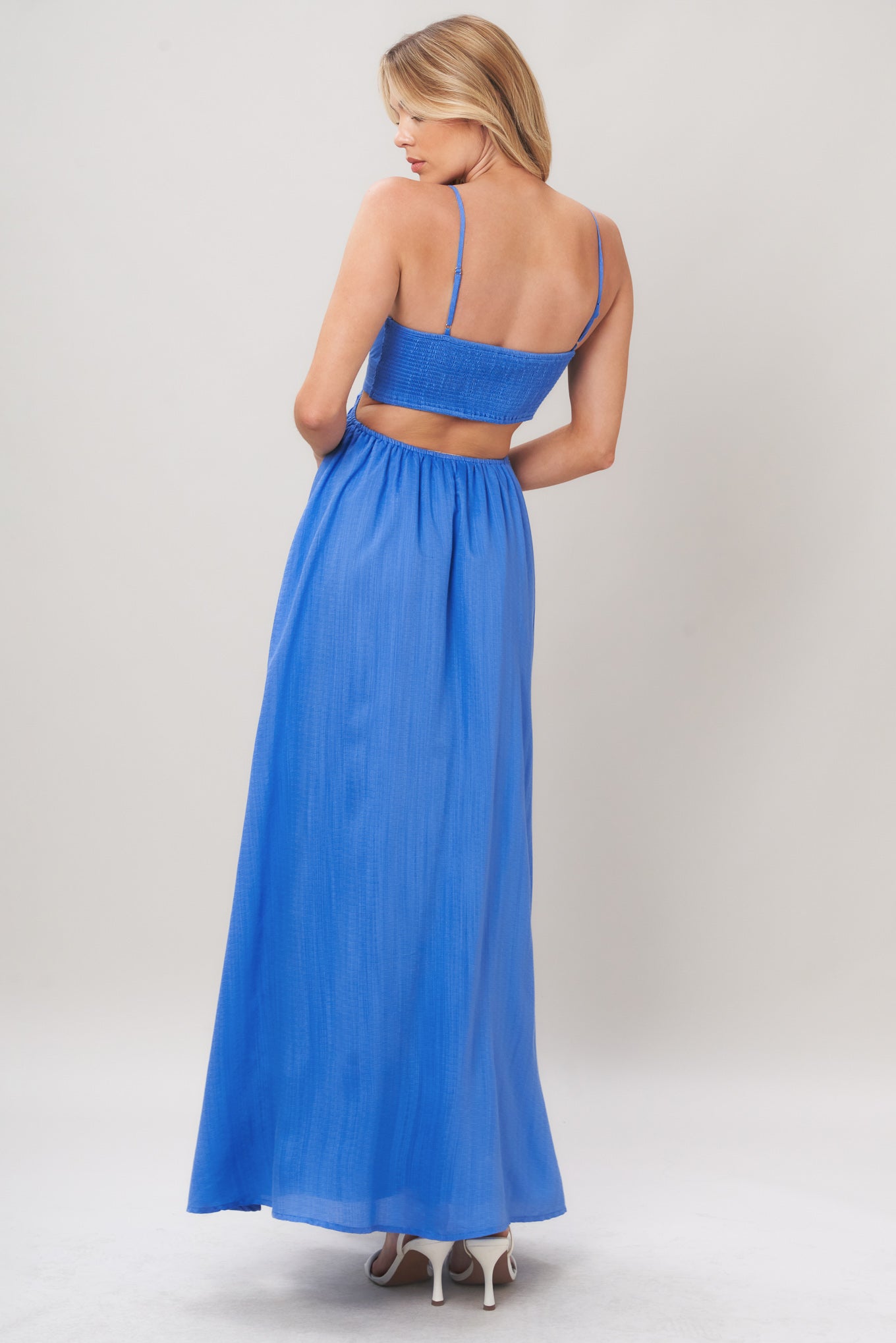 AZURE TEMPTATION WOVEN MAXI DRESS.