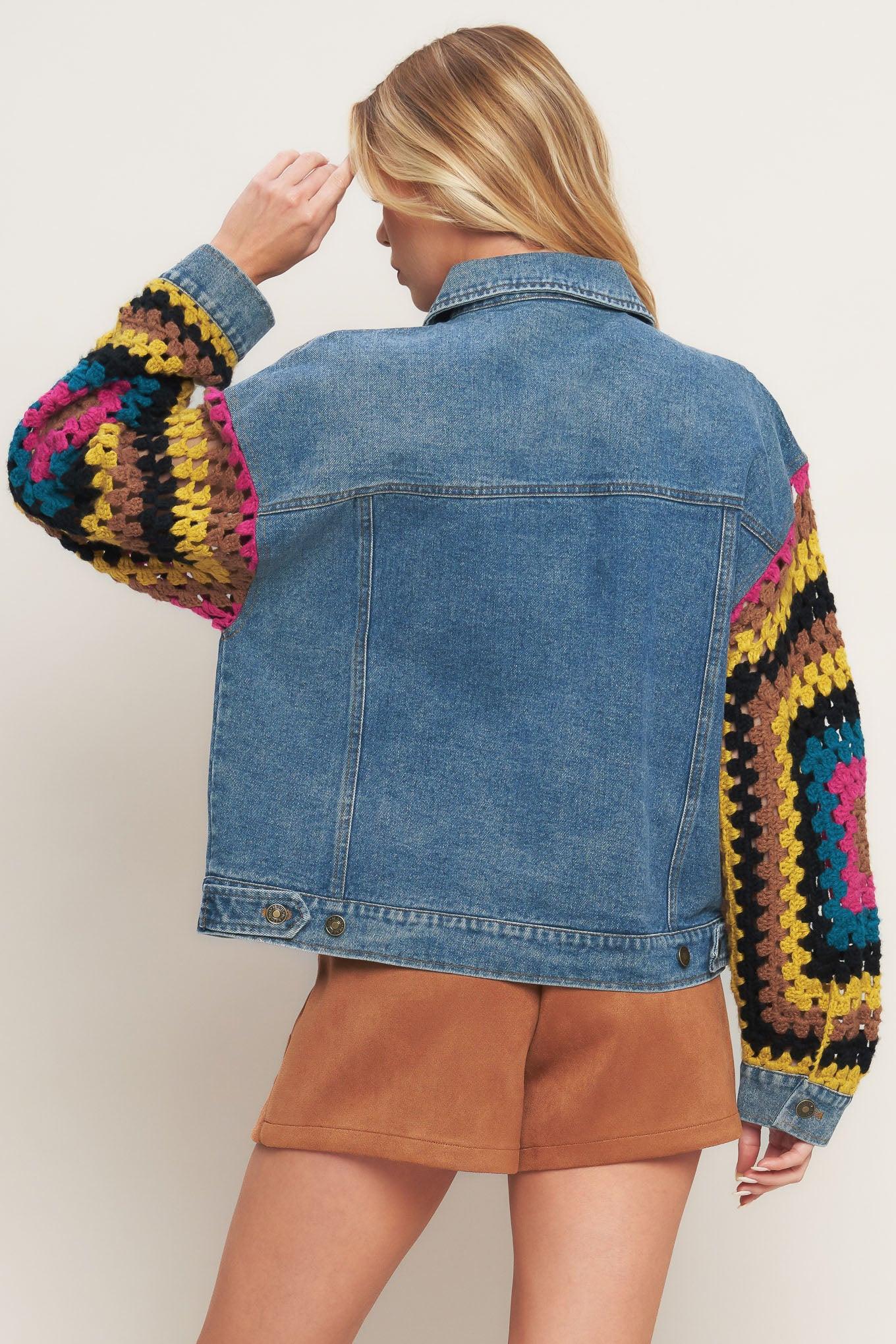 FESTIVAL WEAVE WASHED DENIM JACKET.