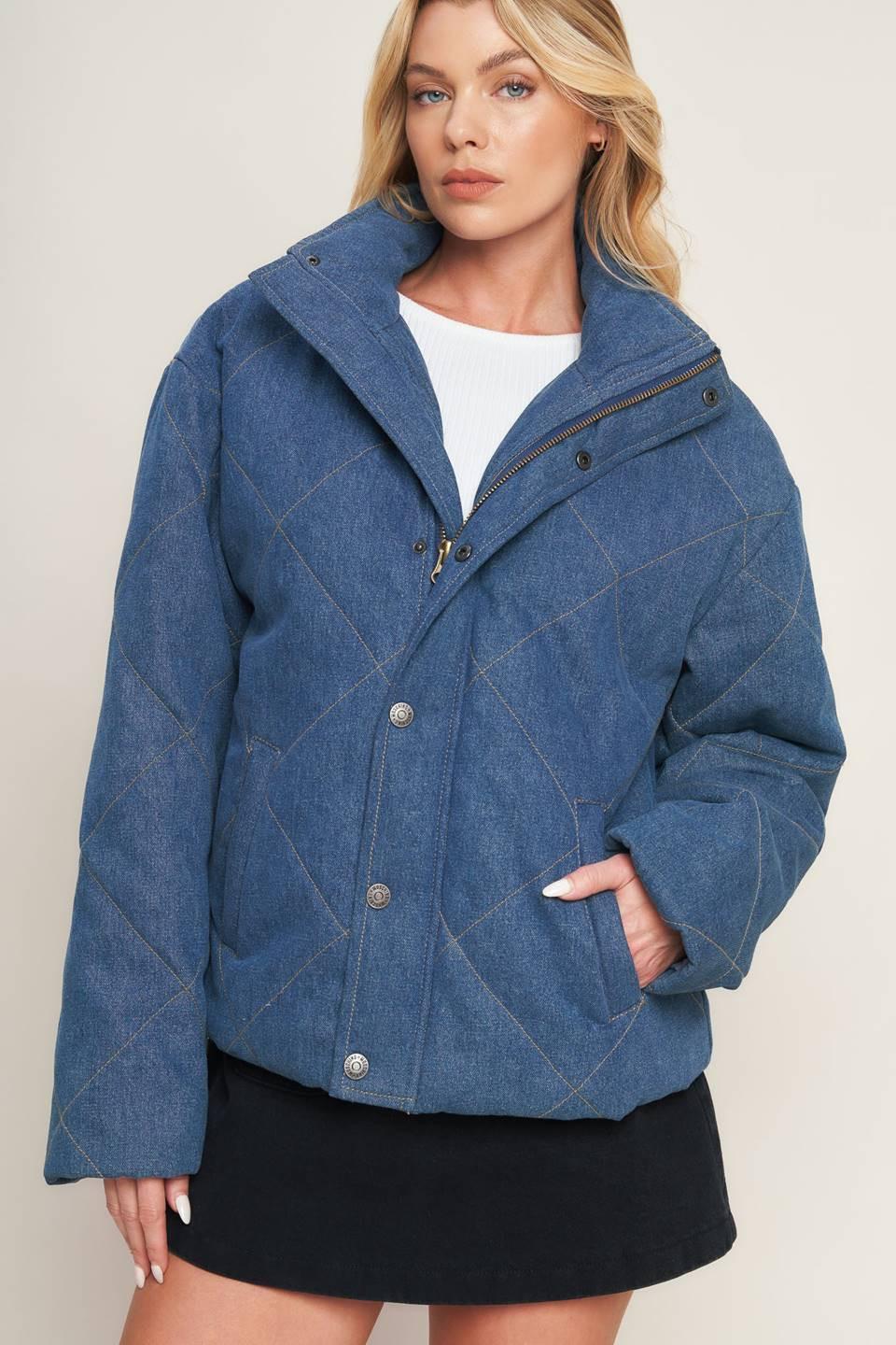 FOR GOOD QUILTED DENIM JACKET.
