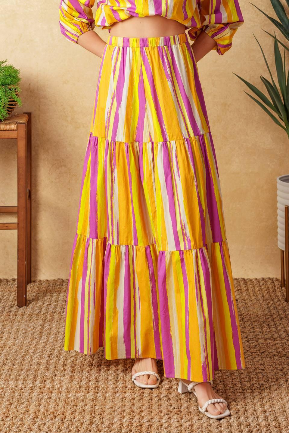 LIGHT UP MY LIFE POPLIN MAXI SKIRT - Flying Tomato - SKIRTS - Flying Tomato