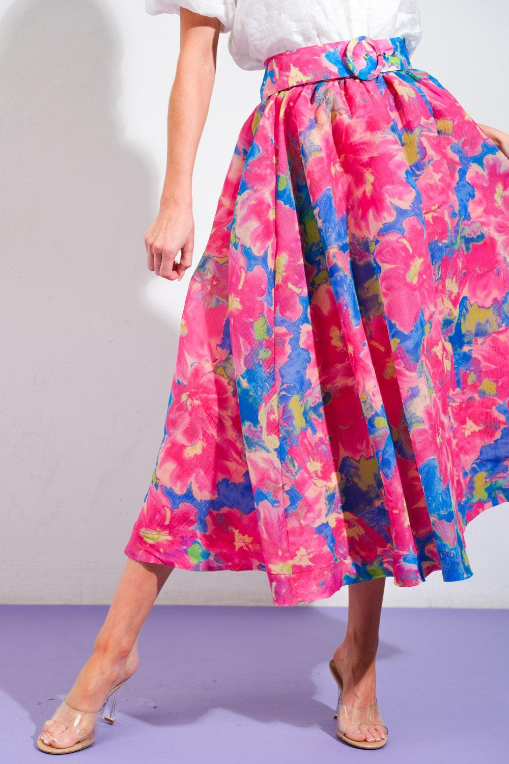 SWEET VISION WOVEN MIDI SKIRT.