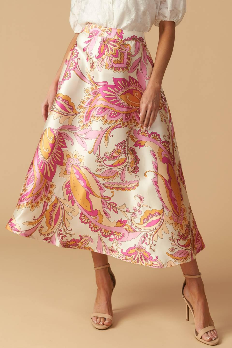 IN THE STILLNESS WOVEN MIDI SKIRT.