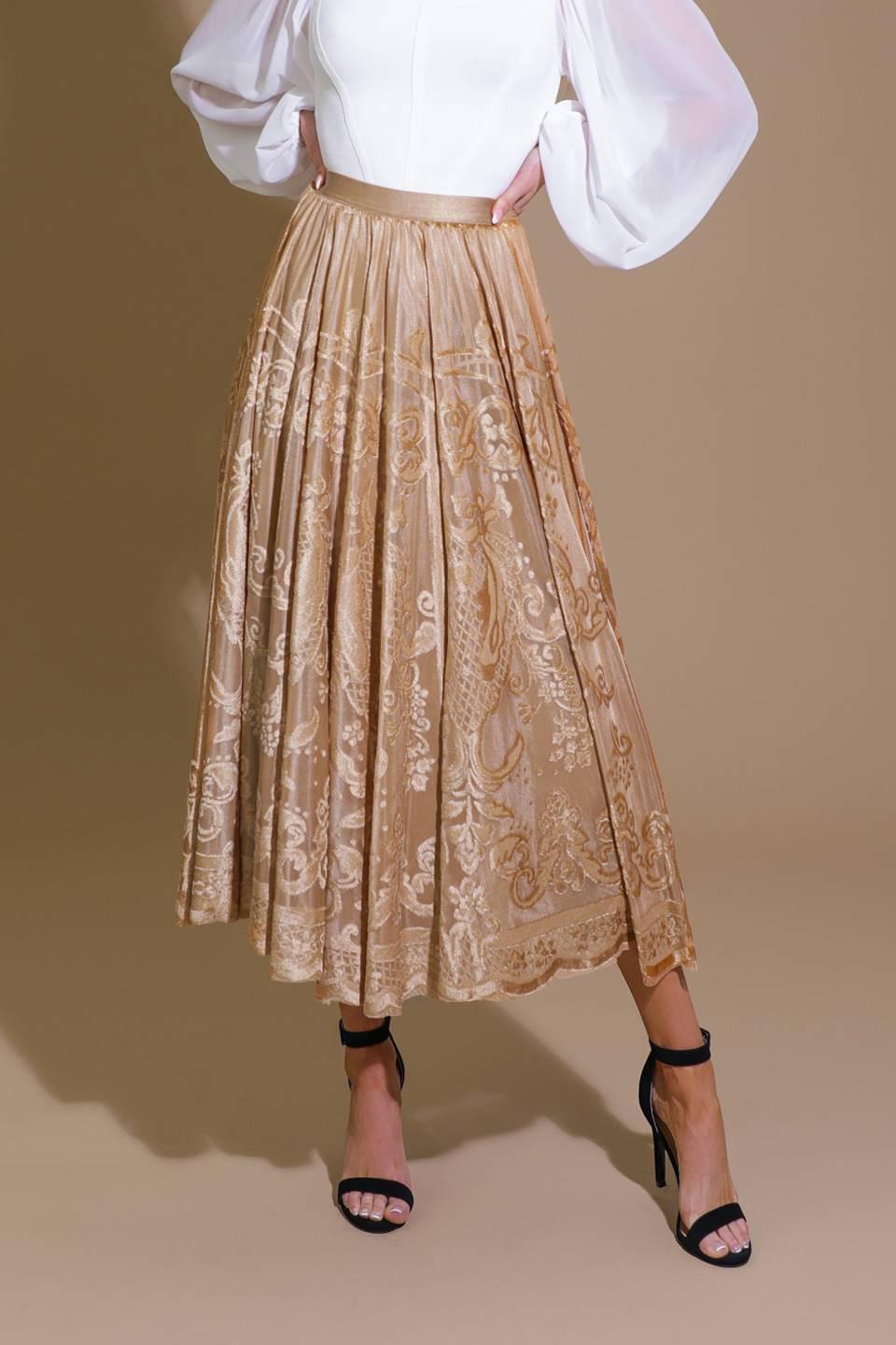 EASE MY MIND VELVET MIDI SKIRT.