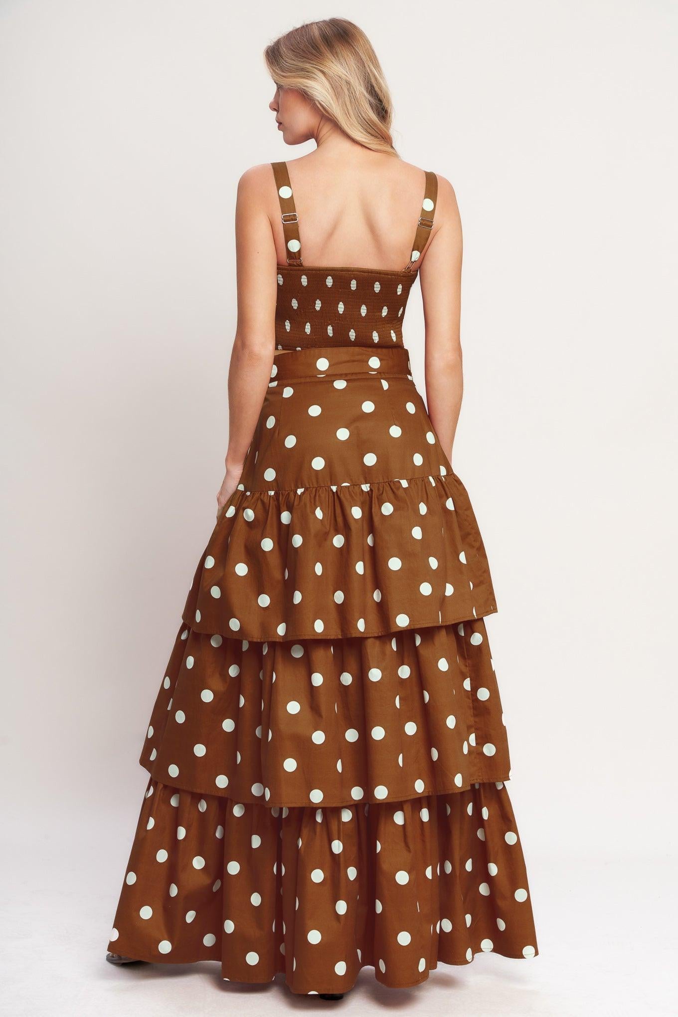 BROWN SUGAR DOT WOVEN SKIRT - Flying Tomato - SKIRTS - Flying Tomato