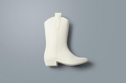 Bone White ADULT All Weather Rubber Cowboy Boots.