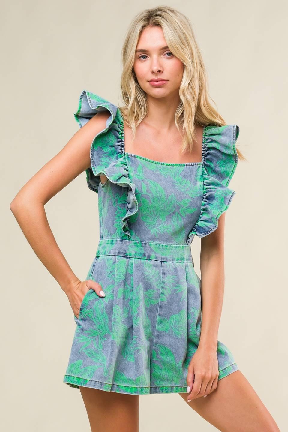 INCREDIBLE LOVE DENIM ROMPER.