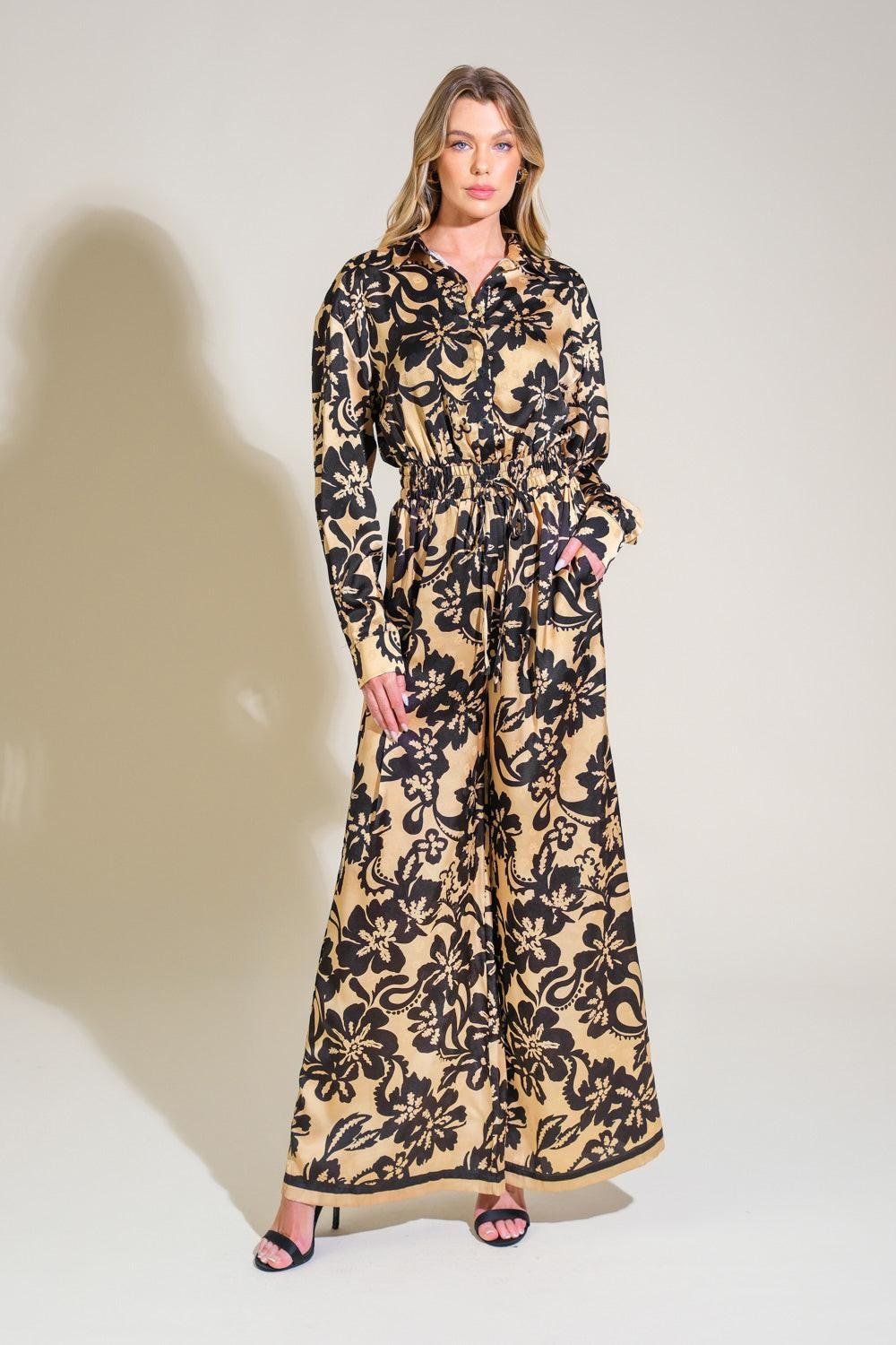 MIDNIGHT OASIS WOVEN JUMPSUIT.