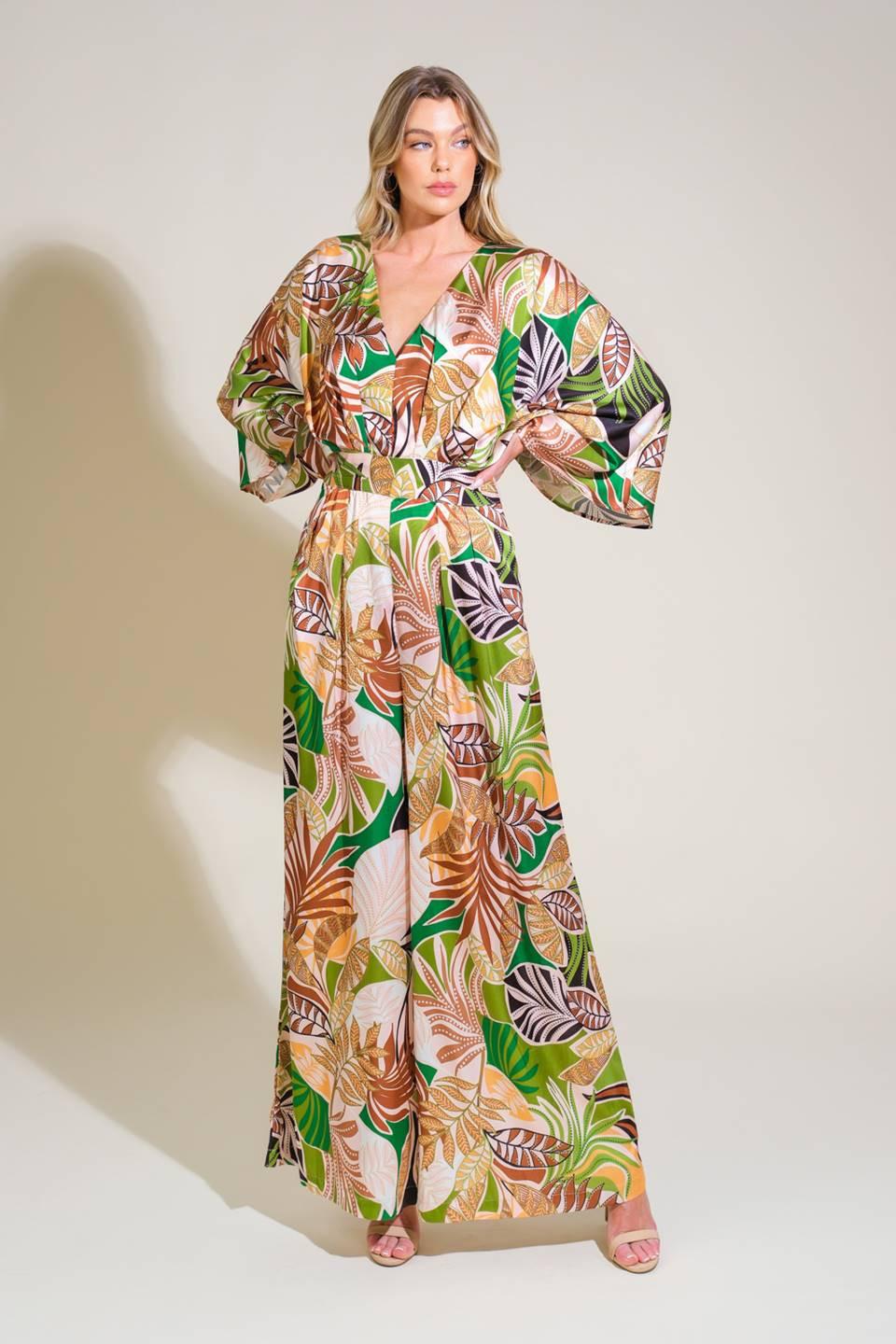 RIPPLE EFFECT WOVEN JUMPSUIT.