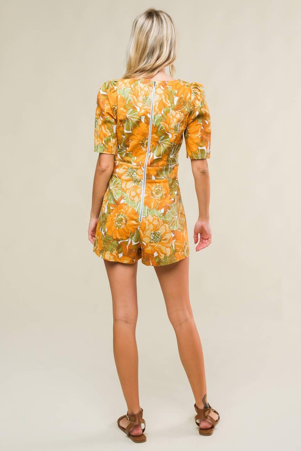 ITALIAN ROMANCE WOVEN SKORT ROMPER.
