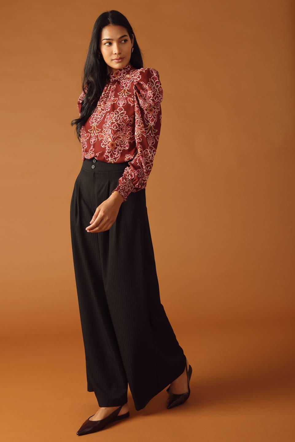 SWEET REMINISCENCE WOVEN WIDE LEG PANTS.
