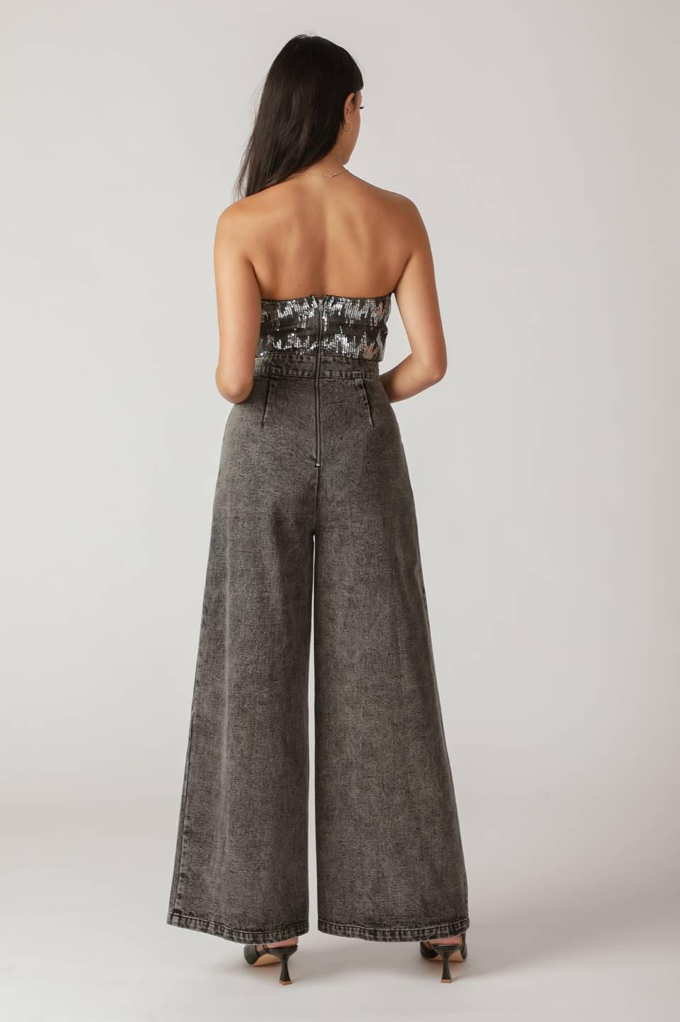 DELICATE TOUCH DENIM JUMPSUIT.