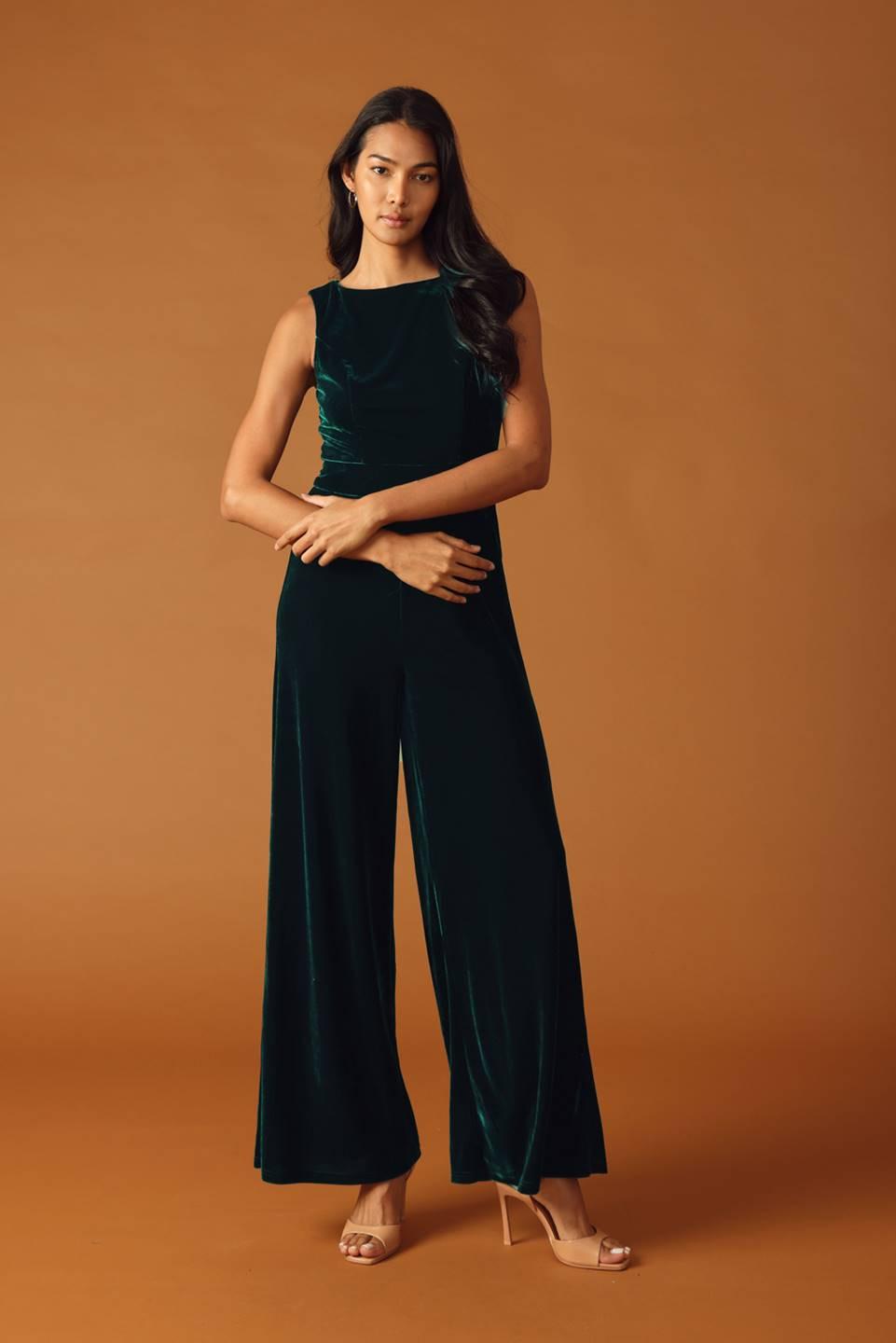 FINAL TOUCHES VELVET JUMPSUIT.