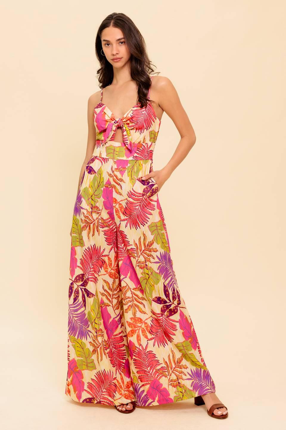SAFE HAVEN PINK WOVEN JUMPSUIT.