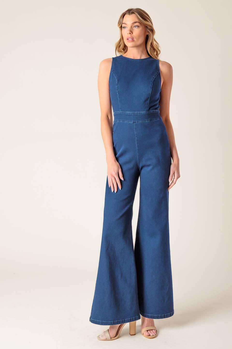 BOOK NOOK MEDIUM INDIGO DENIM JUMPSUIT.