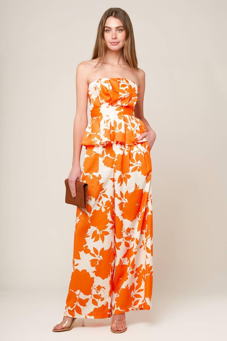 TIME FOR ORANGE TEA WOVEN PANTS.