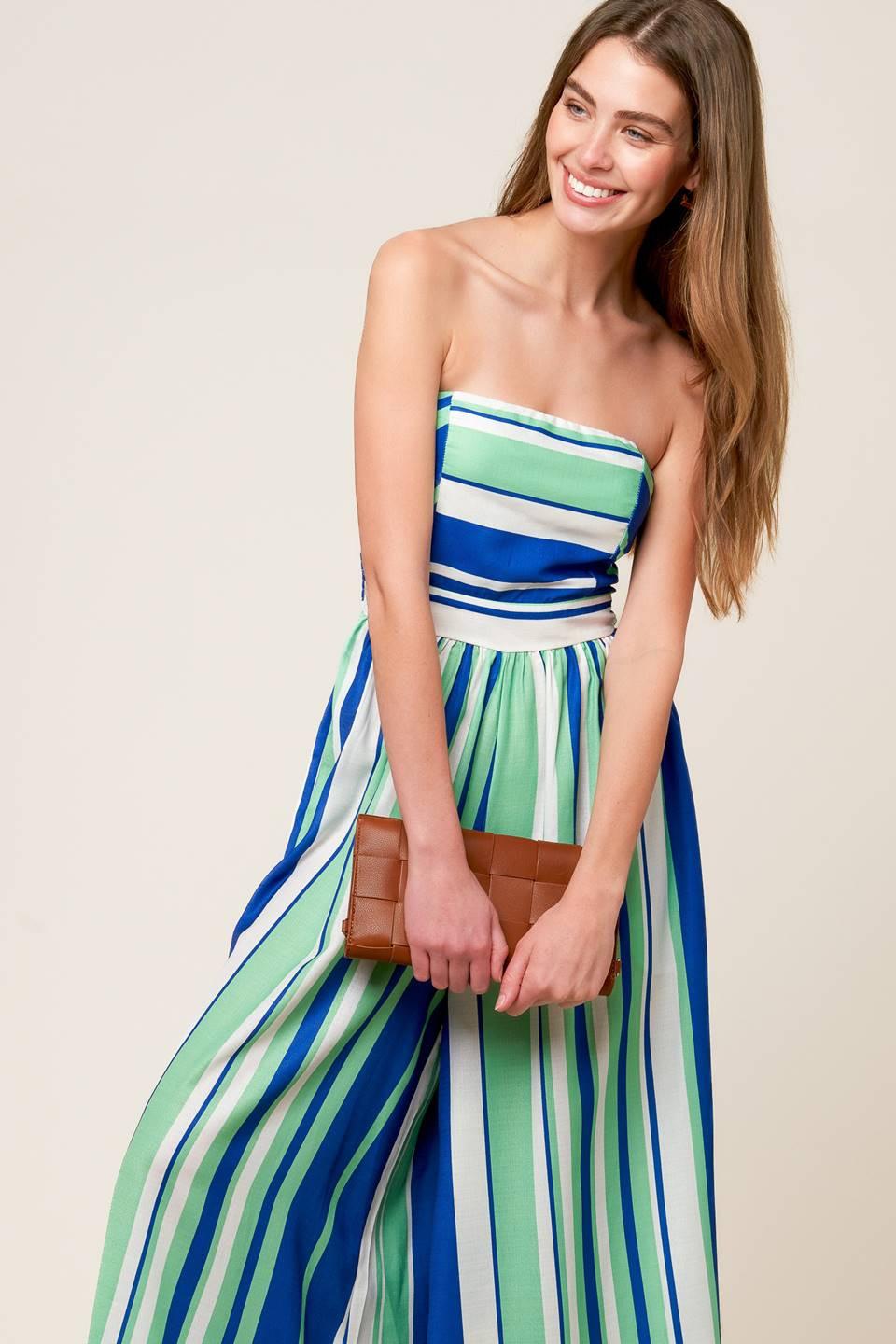 RIVERSIDE SIPS WOVEN JUMPSUIT.