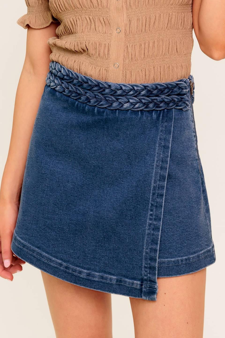 FRENCH MOSS DENIM SKORT.