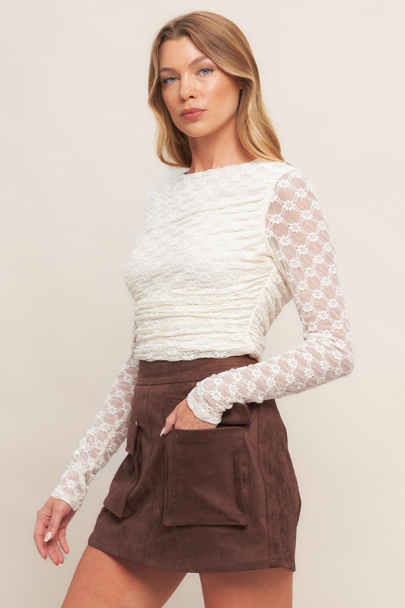 WESTERN ROMANCE FAUX SUEDE SKORT.