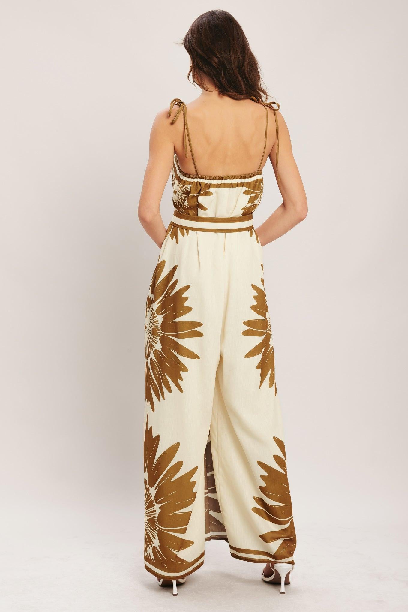 DESERT SUNBURST WOVEN JUMPSUIT.