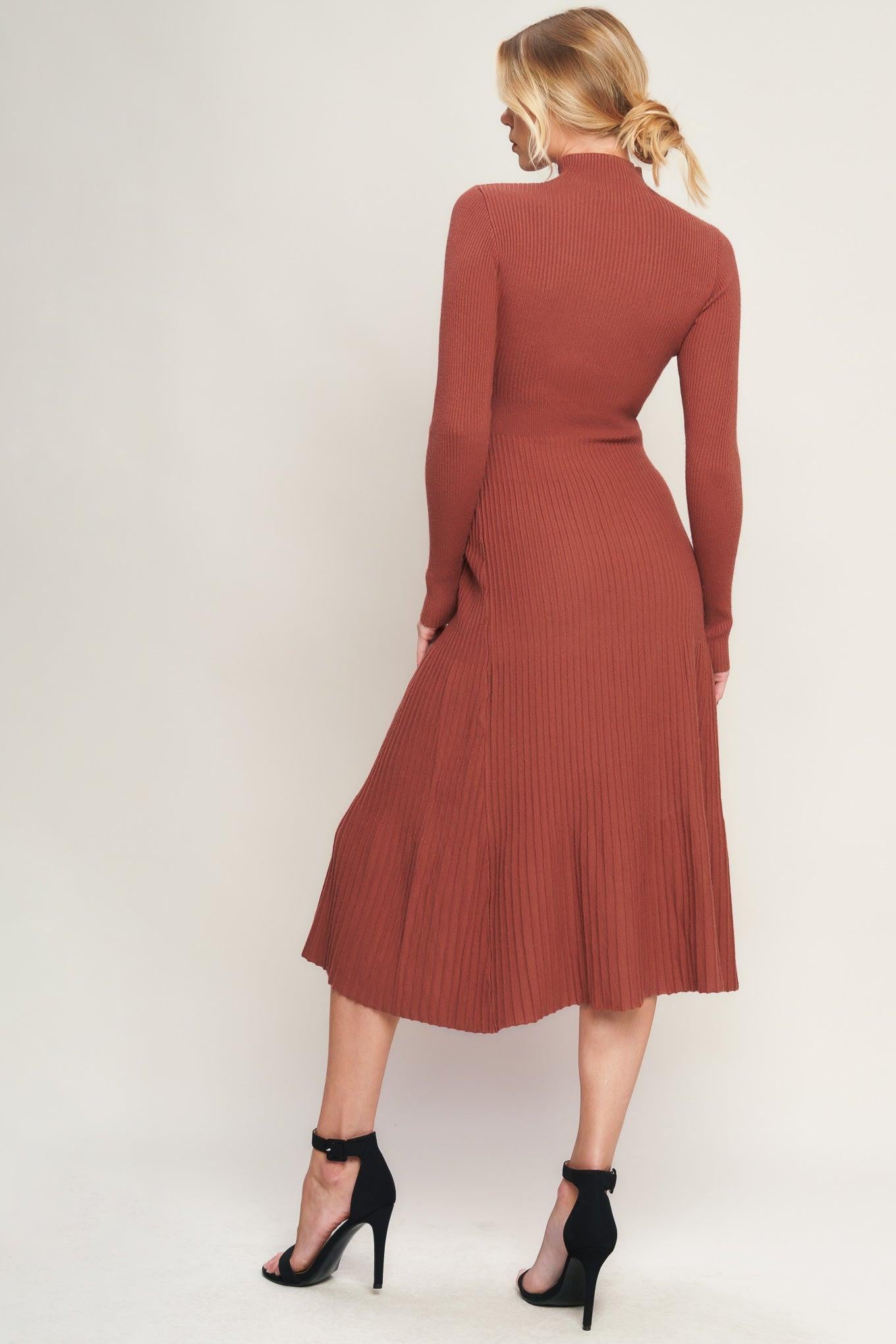 STOLEN KISSES SWEATER MIDI DRESS.