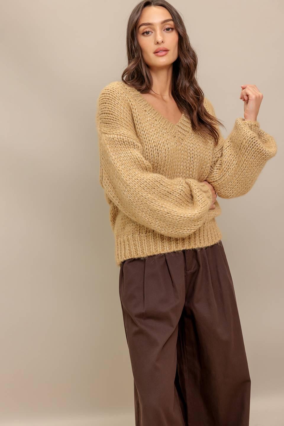 EARTHY TOUCH SWEATER KNIT TOP - Flying Tomato - SWEATERS - Flying Tomato