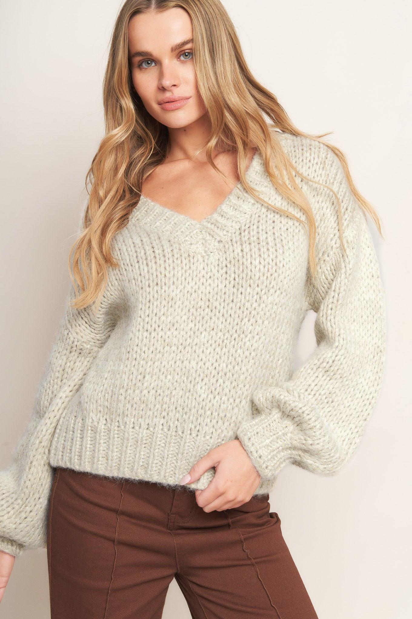 EARTHY TOUCH SWEATER KNIT TOP - Flying Tomato - SWEATERS - Flying Tomato
